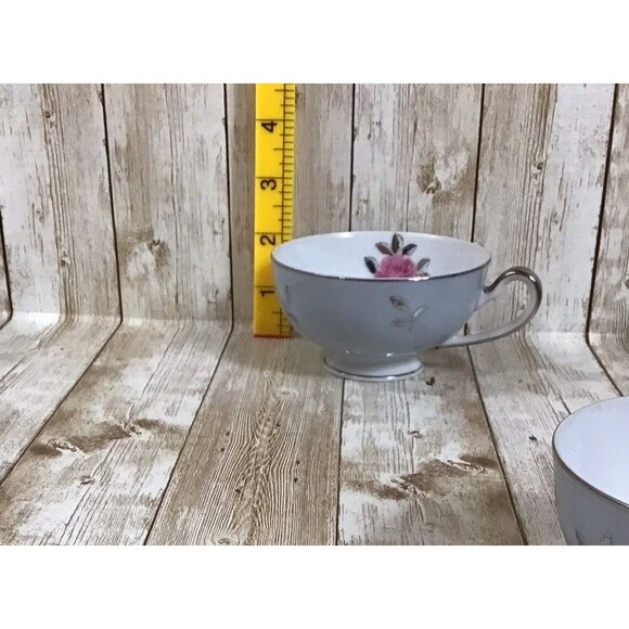 Vintage Seyei Fine China Tea Cup & Saucer Lot of 4 Floral Rose Bella Maria 2129 - Picture 7 of 10